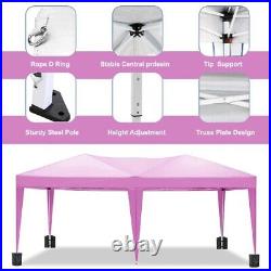 10'x20' Pop Up Canopy Heavy Duty Pink Gazebo Outdoor Tent with Roller Bag