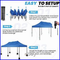 10'x20' Pop Up Canopy Instant Shelter Waterproof Party Tent Heavy Duty Gazebo US