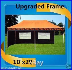 10'x20' Pop Up Canopy Party Tent EZ Orange Flame F Model Upgraded Frame