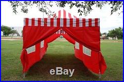 10'x20' Pop Up Canopy Party Tent Red Stripe F Model Upgraded Frame