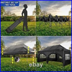10'x20' Pop Up Canopy Tent Easy Up Heavy Duty Outdoor Party Gazebo with6 Sidewalls