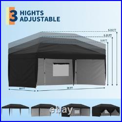 10'x20' Pop Up Canopy Tent Outdoor Party Tent Waterproof Commercial Event Gazebo