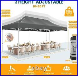 10'x20' Pop Up Canopy Tent with 8 Sidewalls Outdoor Commercial Instant Gazebo