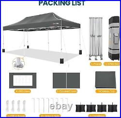 10'x20' Pop Up Canopy Tent with 8 Sidewalls Outdoor Commercial Instant Gazebo