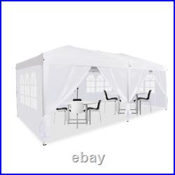 10'x20' Pop Up Canopy Tent with6 Sidewalls, Instant Shade for Party Beach White