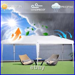 10'x20' Pop Up Canopy Tent with6 Sidewalls, Instant Shade for Party Beach White