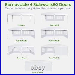 10'x20' Pop Up Canopy Tent with6 Sidewalls, Instant Shade for Party Beach White