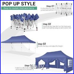 10'x20' Pop Up Canopy Wedding Commercial Heavy Duty Party Tent Gazebo+ Sidewalls