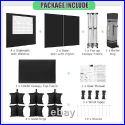 10'x20' Pop Up Canopy Wedding Commercial Heavy Duty Party Tent Gazebo Sidewalls