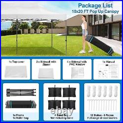 10'x20' Pop Up Canopy Wedding Commercial Heavy Duty Party Tent Gazebo Sidewalls