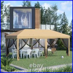 10'x20' Pop Up Party Tent Gazebo Wedding Canopy with 6 Sidewalls, Cream White
