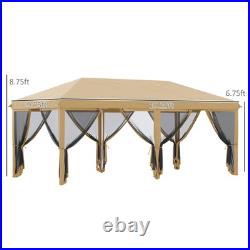 10'x20' Pop Up Party Tent Gazebo Wedding Canopy with 6 Sidewalls, Cream White