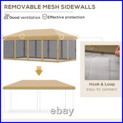 10'x20' Pop Up Party Tent Gazebo Wedding Canopy with 6 Sidewalls, Cream White