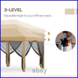 10'x20' Pop Up Party Tent Gazebo Wedding Canopy with 6 Sidewalls, Cream White