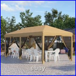 10'x20' Pop Up Party Tent Gazebo Wedding Canopy with 6 Sidewalls, Cream White