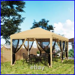 10'x20' Pop Up Party Tent Gazebo Wedding Canopy with 6 Sidewalls, Cream White