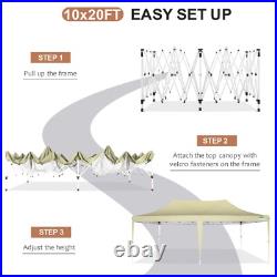 10'x20' Pop up Canopy Heavy Duty Party Tent Outdoor Waterproof Commercial Gazebo