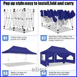 10'x20' Pop up Canopy Heavy Duty Party Tent Outdoor Waterproof Commercial Gazebo