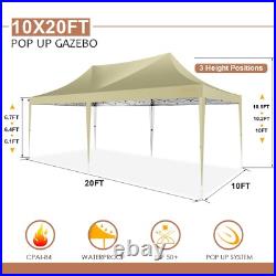10'x20' Pop up Canopy Heavy Duty Party Tent Outdoor Waterproof Commercial Gazebo