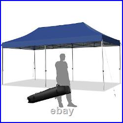 10'x20' Pop up Canopy Tent Folding Heavy Duty Sun Shelter Adjustable WithBag Blue