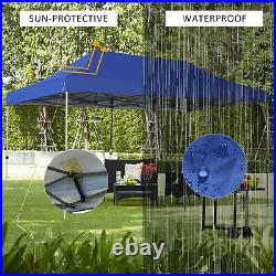10'x20' Pop up Canopy Tent Folding Heavy Duty Sun Shelter Adjustable WithBag Blue