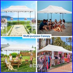 10'x20' Pop up Canopy Tent Waterproof UPF50+ Heavy Duty Gazebo Thickened Frame