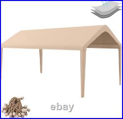 10'x20' Waterproof Carport Canopy Cover with UV Protection Light Brown