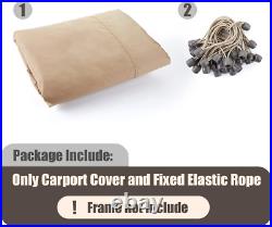 10'x20' Waterproof Carport Canopy Cover with UV Protection Light Brown