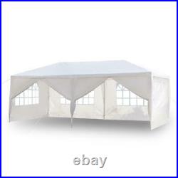 10'x20' White Gazebo Canopy Tent Wedding Party Tent With 6 Removable Wall
