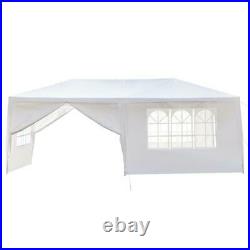 10'x20' White Gazebo Canopy Tent Wedding Party Tent With 6 Removable Wall