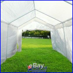 10'x20' White Heavy Duty Portable Garage Carport Car Shelter Outdoor Canopy Tent