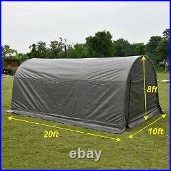10 x20x8 ft Outdoor Heavy Duty Gray Carport Portable Garage Storage Shed Canopy