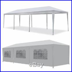 10' x30' BBQ Gazebo Pavilion White Canopy Wedding Party Tent With Side Walls