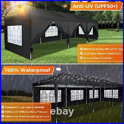 10'x30' Canopy Pop up Party Tent Outdoor Event Instant Shelter Tent Gazebo Black