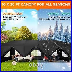 10'x30' Canopy Pop up Party Tent Outdoor Event Instant Shelter Tent Gazebo Black