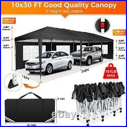 10'x30' Canopy Pop up Party Tent Outdoor Event Instant Shelter Tent Gazebo Black