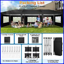 10'x30' Canopy Pop up Party Tent Outdoor Event Instant Shelter Tent Gazebo Black