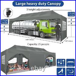 10'x30' Heavy Duty Canopy Commercial Party Tent Waterproof Car Gazebo+Roller Bag