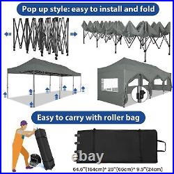 10'x30' Heavy Duty Canopy Commercial Party Tent Waterproof Car Gazebo+Roller Bag