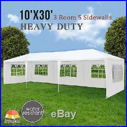 10'x30' Outdoor Canopy Party Wedding Tent Gazebo Heavy Duty with 5 Side Walls