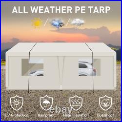 10'x30' Outdoor White Carport Heavy Duty Canopy Shed Garage Storage Shelter 10'x30' Outdoor White Carport Heavy Duty Canopy Shed Garage Storage Shelter