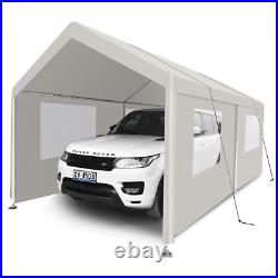 10'x30' Outdoor White Carport Heavy Duty Canopy Shed Garage Storage Shelter
