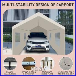 10'x30' Outdoor White Carport Heavy Duty Canopy Shed Garage Storage Shelter