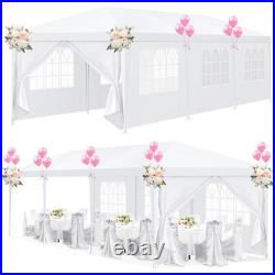 10'x30' Party Tent Waterproof Outdoor Event Canopy White Gazebo with 8 Sidewalls