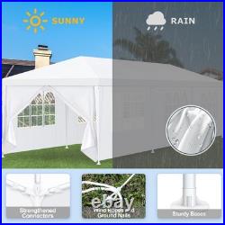 10'x30' Party Tent Waterproof Outdoor Event Canopy White Gazebo with 8 Sidewalls