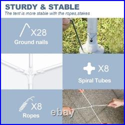 10'x30' Party Tent Waterproof Outdoor Event Canopy White Gazebo with 8 Sidewalls