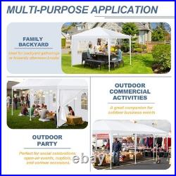 10'x30' Party Tent Waterproof Outdoor Event Canopy White Gazebo with 8 Sidewalls