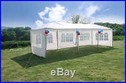 10'x30' Party Tent Wedding Canopy Improved Metal Frame Outdoor Gazebo With 5 sides