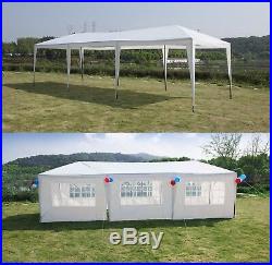 10'x30' Party Tent With 8 Walls Metal Tent Canopy Outdoor Wedding Gazebo White