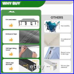 10'x30' Pop Up Canopy Tent with Awning Heavy Duty Waterproof Commercial Gazebo